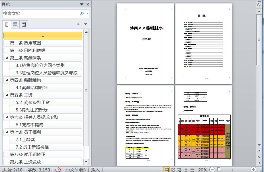 陕西×证券投资顾问公司:薪酬制度(2016版)10