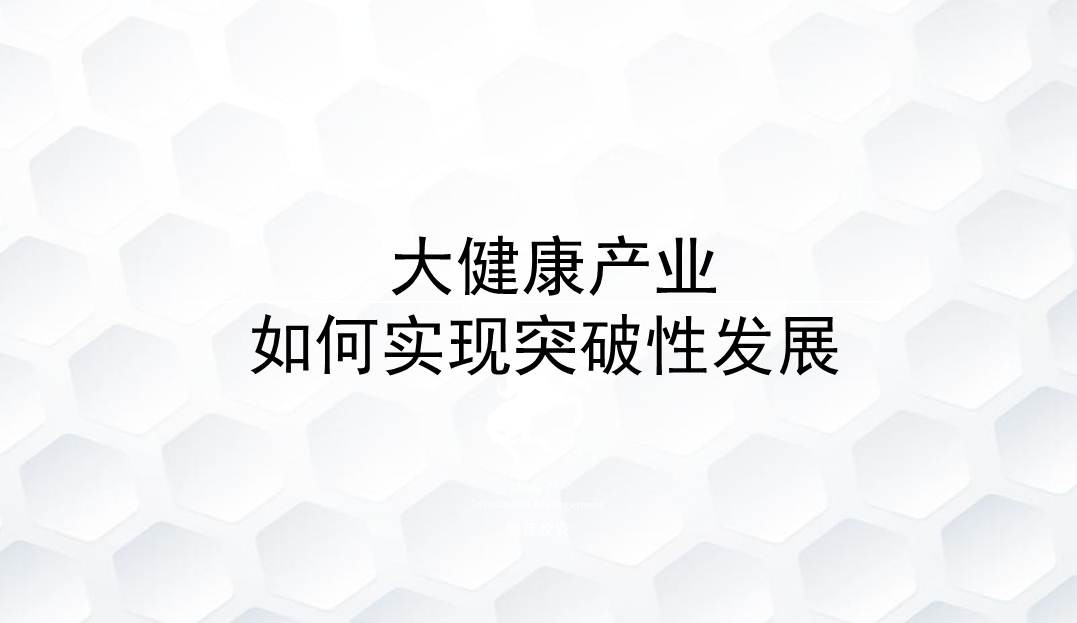 大健康产业如何实现可持突破性发展126页资料文档截图