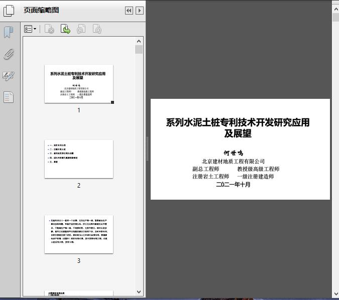 系列水泥土桩专利技术开发研究应用及展望2021何世鸣96页资料文档截图