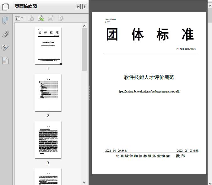 软件技能人才评价规范(T/BS2022)12页预览图片